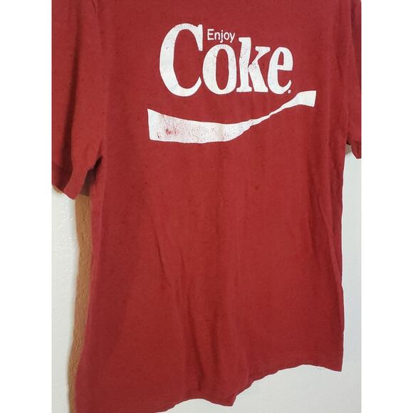 Enjoy Coke Coca-Cola Short Sleeve T-Shirt Mens Large Red Black Speckled - Picture 3 of 7